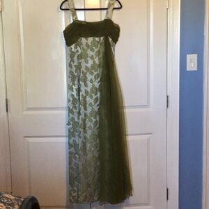 Vintage elegant Green Floral Dress